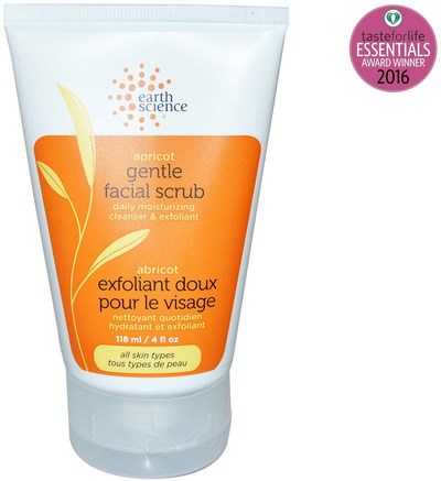 Gentle Facial Scrub, Apricot, 4 fl oz (118 ml) by Earth Science-Skönhet, Ansiktsvård, Ansiktsrengöring, Hud