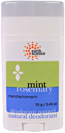 Natural Deodorant, Mint Rosemary, 2.45 oz (70 g) by Earth Science-Bad, Skönhet, Deodorant