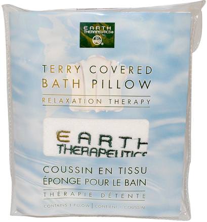 Terry Covered Bath Pillow, Relaxation Therapy, 1 Pillow by Earth Therapeutics-Bad, Skönhet