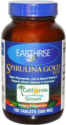Spirulina Gold Plus, 500 mg, 180 Tablets by Earthrise-Kosttillskott, Spirulina