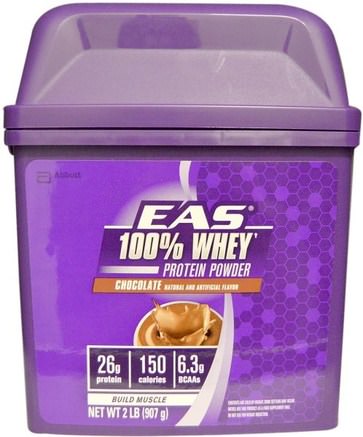 100% Whey Protein Protein, Chocolate, 2 lb (907 g) by EAS-Kosttillskott, Vassleprotein, Sport