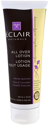 All Over Lotion, Calming, French Lavender, 8 fl oz (237 ml) by Eclair Naturals-Hälsa, Hud, Kroppslotion