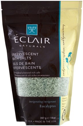 Effervescent Bath Salts, Eucalyptus, 14 oz (397 g) by Eclair Naturals-Bad, Skönhet, Badsalter