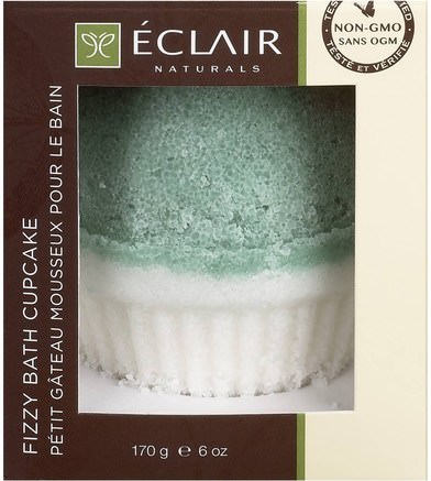 Fizzy Bath Cupcake, Eucalyptus, Rosemary & Mint, 6 oz (170 g) by Eclair Naturals-Bad, Skönhet, Badsalter