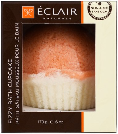 Fizzy Bath Cupcake, Grapefruit Orange, 6 oz (170 g) by Eclair Naturals-Bad, Skönhet, Badsalter