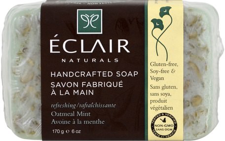 Handcrafted Soap, Oatmeal Mint, 6 oz (170 g) by Eclair Naturals-Bad, Skönhet, Tvål