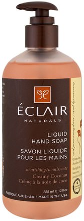 Liquid Hand Soap, Creamy Coconut, 12 fl oz (355 ml) by Eclair Naturals-Bad, Skönhet, Tvål