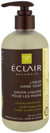 Liquid Hand Soap, Vanilla Peppermint, 12 fl oz (355 ml) by Eclair Naturals-Bad, Skönhet, Tvål