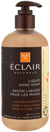 Liquid Hand Soap, Vanilla & Sweet Orange, 12 fl oz (355 ml) by Eclair Naturals-Bad, Skönhet, Tvål
