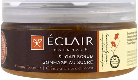 Sugar Scrub, Creamy Coconut, 9 oz (255 g) by Eclair Naturals-Bad, Skönhet