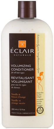 Volumizing Conditioner, Vanilla & Sweet Orange, 12 fl oz (355 ml) by Eclair Naturals-Bad, Skönhet, Hår, Hårbotten, Balsam