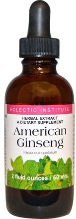 American Ginseng, 2 fl oz (60 ml) by Eclectic Institute-Kosttillskott, Adaptogen, Kall Influensa Och Viral, Ginseng Vätska