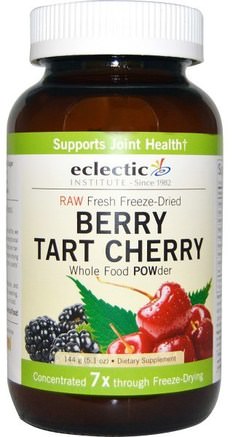 Berry Tart Cherry, Whole Food Powder, 5.1 oz (144 g) by Eclectic Institute-Kosttillskott, Frukt Extrakt, Körsbär (Frukt Svart Vild)