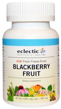 Blackberry Fruit, 480 mg, 90 Non-GMO Veggie Caps by Eclectic Institute-Örter, Björnbär