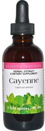 Cayenne, 2 fl oz (60 ml) by Eclectic Institute-Örter, Cayennepeppar (Capsicum)