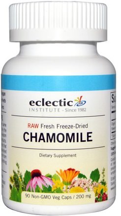 Chamomile, 200 mg, 90 Non-GMO Veggie Caps by Eclectic Institute-Örter, Kamille