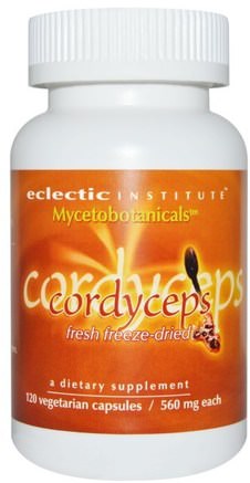Cordyceps Mushrooms, Fresh Freeze-Dried, 560 mg, 120 Veggie Caps by Eclectic Institute-Kosttillskott, Medicinska Svampar, Cordyceps-Svampar, Svampkapslar