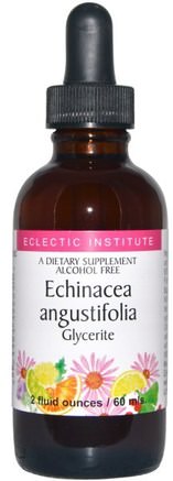 Echinacea Angustifolia Glycerite, Alcohol Free, 2 fl oz (60 ml) by Eclectic Institute-Kosttillskott, Antibiotika, Echinacea Vätskor