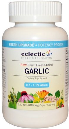 Garlic, 550 mg, 120 Non-GMO Veggie Caps by Eclectic Institute-Kosttillskott, Antibiotika, Vitlök
