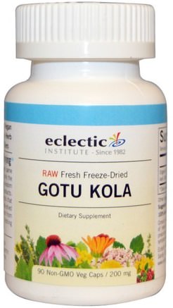 Gotu Kola, 200 mg, 90 Non-GMO Veg Caps by Eclectic Institute-Hälsa, Kvinnor, Åderbråck, Gotu Kola