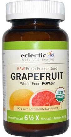 Grapefruit Powder, Raw, 3.2 oz (90 g) by Eclectic Institute-Kosttillskott, Antioxidanter, Fiber, Grapefrukt