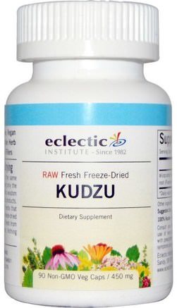 Kudzu, 450 mg, 90 Non-GMO Veggie Caps by Eclectic Institute-Örter, Kudzu, Missbruk, Missbruk