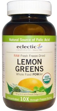 Lemon Greens Whole Food Powder, 3.2 oz (90 g) by Eclectic Institute-Kosttillskott, Superfoods, Greener