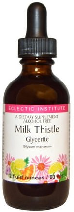 Milk Thistle Glycerite, Alcohol Free, 2 fl oz (60 ml) by Eclectic Institute-Hälsa, Detox, Mjölktistel (Silymarin), Mjölktistelvätska