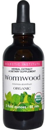 Organic Wormwood, 2 fl oz (60 ml) by Eclectic Institute-Örter, Artemisia Malurt