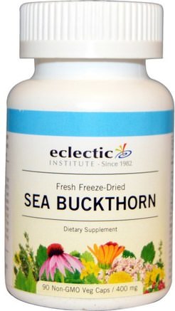 Sea Buckthorn, 400 mg, 90 Non-GMO Veggie Caps by Eclectic Institute-Kosttillskott, Havtorn, Adaptogen