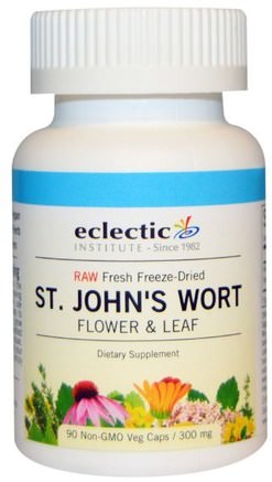 St. Johns Wort, 300 mg, 90 Non-GMO Veggie Caps by Eclectic Institute-Örter, St. Johns Wort