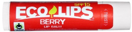 SPF 15, Berry.15 oz (4.25 g) by Eco Lips Lip Balm-Bad, Skönhet, Läppvård, Läppbalsam
