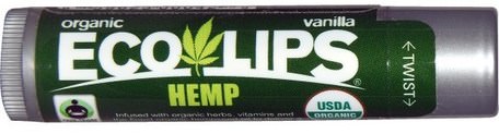 Vanilla.15 oz (4.25 g) by Eco Lips Organic Hemp Lip Balm-Bad, Skönhet, Läppvård, Läppbalsam