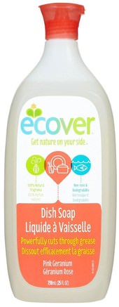 Liquid Dish Soap, Pink Geranium, 25 fl oz (739 ml) by Ecover-Hem, Diskmaskin, Diskmedel