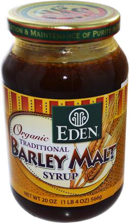 Organic Traditional Barley Malt Syrup, 20 oz (566 g) by Eden Foods-Mat, Sötningsmedel