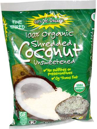 Organic Shredded Coconut, Unsweetened, 8 oz (227 g) by Edward & Sons-Mat, Torkad Frukt, Kokosnöt Hela
