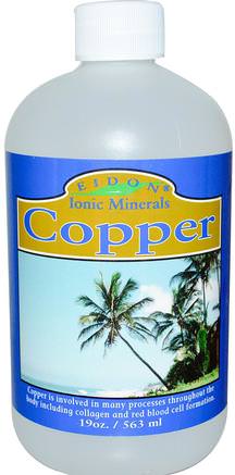 Ionic Minerals, Copper, 19 oz (563 ml) by Eidon Mineral Supplements-Kosttillskott, Mineraler, Koppar, Flytande Mineraler