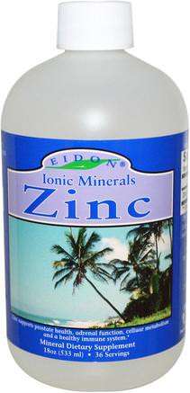 Ionic Minerals, Zinc, 18 oz (533 ml) by Eidon Mineral Supplements-Kosttillskott, Mineraler, Zink, Flytande Mineraler