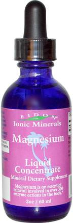 Ionic Minerals, Magnesium, Liquid Concentrate, 2 oz (60 ml) by Eidon Mineral Supplements-Kosttillskott, Mineraler, Magnesium, Flytande Magnesium