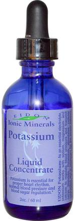 Ionic Minerals, Potassium, Liquid Concentrate, 2 oz (60 ml) by Eidon Mineral Supplements-Kosttillskott, Mineraler, Kalium, Flytande Mineraler
