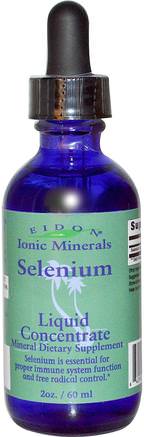 Ionic Minerals, Selenium, Liquid Concentrate, 2 oz (60 ml) by Eidon Mineral Supplements-Kosttillskott, Antioxidanter, Selen, Mineraler, Flytande Mineraler