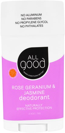 All Good, Deodorant, Rose Geranium & Jasmine, 2.5 oz (72 g) by All Good Products-Bad, Skönhet, Deodorant