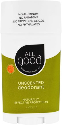 All Good, Deodorant, Unscented, 2.5 oz (72 g) by All Good Products-Bad, Skönhet, Deodorant