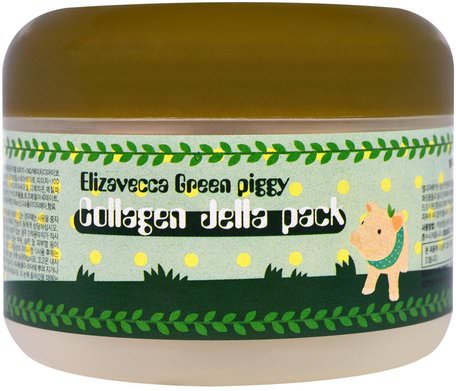 Green Piggy, Collagen Jelly Pack, 3.53 oz (100 g) by Elizavecca-Bad, Skönhet, Ben, Osteoporos, Kollagen