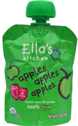 Apples Apples Apples, 2.5 oz (70 g) by Ellas Kitchen-Barns Hälsa, Barn Mat, Baby Matning, Mat
