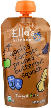 Apples Carrots Prunes + Butternut Squash, Super Smooth Puree, 3.5 oz (99 g) by Ellas Kitchen-Barns Hälsa, Barn Mat, Baby Matning, Mat