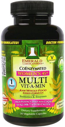 CoEnzymated Womens 45+, Multi Vit-A-Min, 30 Veggie Caps by Emerald Laboratories-Vitaminer, Kvinnor Multivitaminer