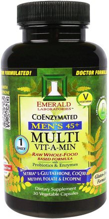 Mens 45+ Multi Vit-A-Min, 1 Daily, 30 Veggie Caps by Emerald Laboratories-Vitaminer, Män Multivitaminer