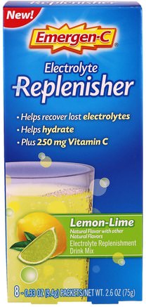 Electrolyte Replenisher, Lemon-Lime, 8 Packets, 0.33 oz (9.4 g) Each by Emergen-C-Sport, Fyllning Av Elektrolytdryck