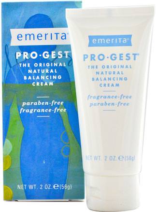 Pro-Gest, Balancing Cream, Fragrance Free, 2 oz (56 g) by Emerita-Hälsa, Kvinnor, Progesteronkrämprodukter